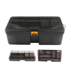 1Pcs Reusable Thickened Fishing Tackling Box Grey Plastic Buckle Design Storage
