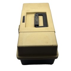 Vintage Tackle Box Plano Model 5520 Tan Black 2-Tray Plastic Fishing Storage