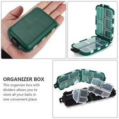 2Pcs Durable Plastic Fishing Tackle Organizer Box Compact Storage Case