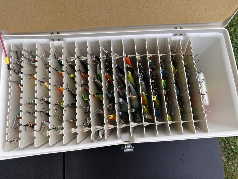 MAXI-MATE Fishing-Tackle Box LOT (100 Plus LURES) & Other Stuff LURES & BOX”