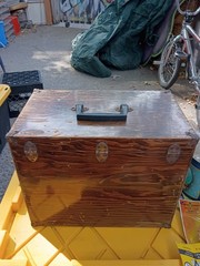 Vintage Hoffman’s Wood Fly Fishing Tackle Box Cod Fishing Rockfish Full Box Bass