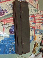 Antique Snelled Hook Wallet And Vintage Hooks, Waxed Canvas Wallet. 33 Pks Hooks