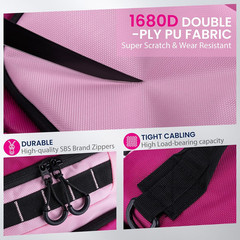 Goture Pink Fishing Tackle Bag, 1680D Water-Resistant Sling Fishing Backpack wit