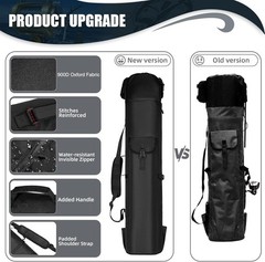 Durable Fishing Rod Bag – Adjustable Carrying Case for 5 Poles & Essentials