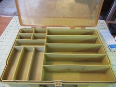 Vintage Plano USA Magnum model 1119 two sided tackle box 13″ x 10″ x 4”