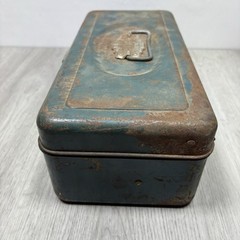 Vintage Steel Union Utility Chest Metal Tin Fishing Tackle Box Tool Tote