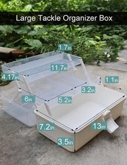 Tackle Box Large 3 Layers Plastic Portable Storage Box Fishing White Tackle B…