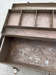 VINTAGE PARK CANTILEVER METAL TOOL BOX 20” X 7-¼” X 6-¾” MADE IN U.S.A