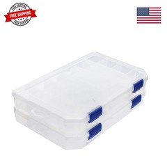 Large Plastic Tackle Box Storage Organizer Box 3700 Utility Tray with adjusta…