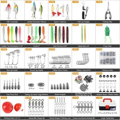 3 Layers Tackle Box with Tackle Included, 321Pcs Fishing Lures Kit Contains P…