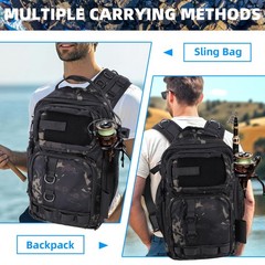 103PCS Fishing Tackle Bag, Fishing Gear for Men Adults, Camouflage Backpack w…