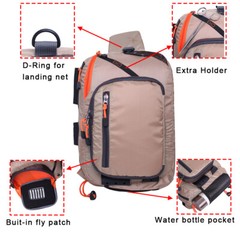 Raprance Fly Fishing Sling Pack Chest Bag Fishing Tackle Storage Shoulder Bag