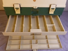 Vintage Plano 787 Fishing Tackle Box Organizer Storage w/ 4 Drawers Made In USA