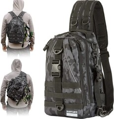 Ghost Thorn Fishing Back Pack Tackle Sling Bag with Rod Holder