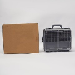 Fishing Tackle Box w/ Removable Tackle Tray Large Portable Utility Boxes Grey