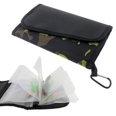 Soft Bait Fishing Pouch, Portable Nylon Bag with 6 Divided Compartments, New