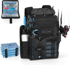 Calamus GearMaster Tackle Backpack with Bait Binder, Large Lightweight Water-Res
