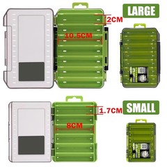 Double Sided Fishing Tackle Box Lure Storage Organizer Case _New