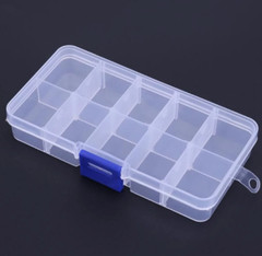 1Pcs Plastic Clear Fishing track Box with 10 Compartments convenient Fishing