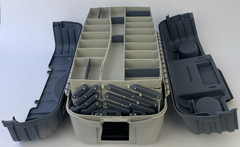 Flambeau 2059 7-Tray Tackle Box Hip Roof Fishing Organizer Blue USA Made 20″