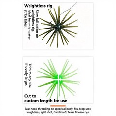 Soft Floating Urchin 5pcs 9cm 4g with Natural Hovering Action for Bass Fishing