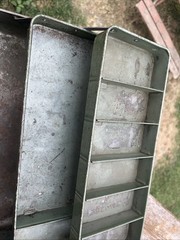 Vintage My Buddy Aluminum Two Tray Tackle Box W Metal Handle Fishing