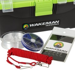 Wakeman 55 Piece Fishing Tackle Box Kit Lime Green