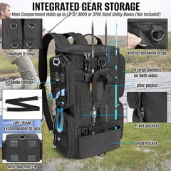 Fishing Tackle Backpack with Rod Holders,20L Lightweight Fishing Bag Storage …