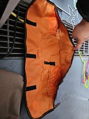 R2F Ready to Fish Bag w/ Strap Hook & Latch Closure 2 Inside Pockets Green Red