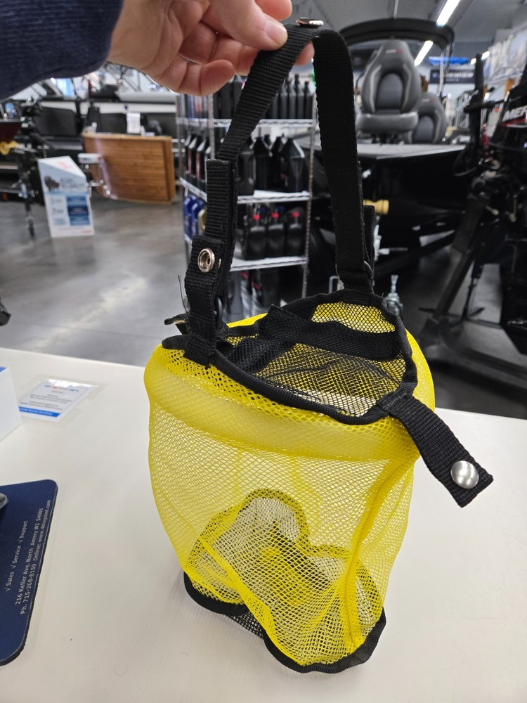 Mesh, Weighted, Floating Bait Bag. Used in Alumacraft fishing boats.
