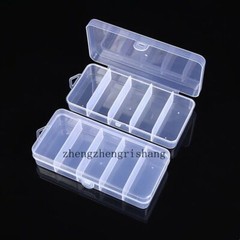 Plastic 5 Compartments Fishing Tackle Box for Fishing Lures Hooks Tools Storage