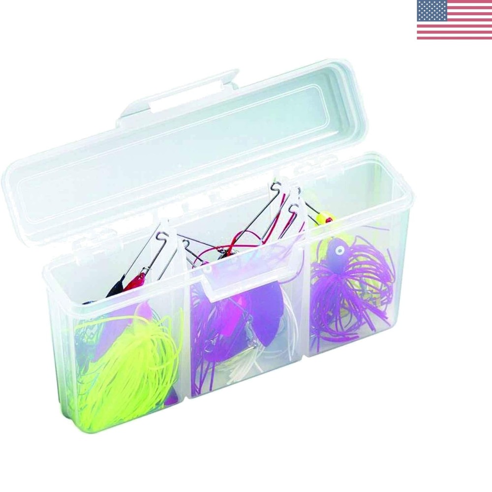 Effortless Fishing Organizer: Outdoors Small Spinnerbait Box with Lift-off Lid