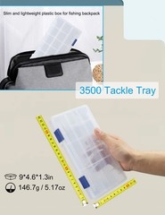 Tackle Box Small Fishing Box Organizer 2 Pack 3500 Tackle Tray Clear Plastic