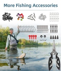 140PCS Fishing Lures Kit with Pliers, Fishing Trackle Box with Tackles, Bioni…