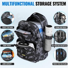 PLUSINNO Fishing Combo Set: Rod, Reel, Bag, Net, Tackle Box. F/S Men Gift.