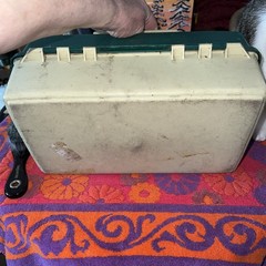 Vintage Plano Fishing Tackle 4100 Green & Tan Plastic Box 1980s U.S.A.