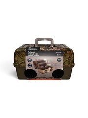 RealTree Tackle Box With Wireless Speakers Brown Camo Fishing Bluetooth Utility