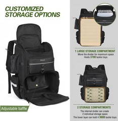 Ergonomic Large Fishing Backpack – 45L Waterproof Bag with Multiple Pockets