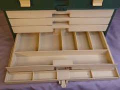 Vintage Plano 787 Fishing Tackle Box Organizer Storage w/ 4 Drawers Made In USA