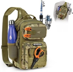 Fishing Sling Backpack KastKing, Blowbak Bag with Rod Holder Water-Resistant