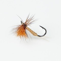 Hand Tied Mayfly Spinner Fly Lure 5PCS Brown 12# 1.4cm x 0.6cm for Trout