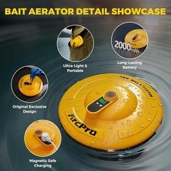 Floating Rechargeable Bait Bucket Aerator IPX7 Waterproof Ufo-Style Portable