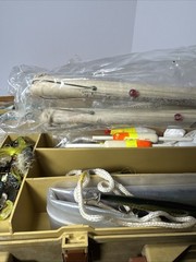 MAGNUM By PLANO Double Sided Portable Fishing Tackle Box LOADED-LURES/HOOKS/ETC