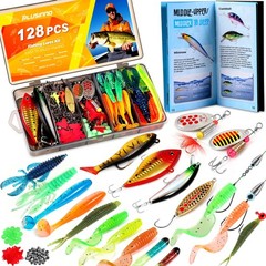 PLUSINNO Fishing Lures, 6.9 x 4.7 x 1.2 inches, 128Pcs Lures Kit