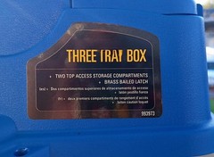 🔥PLANO 3-Tray TACKLE BOX W/ Dual Top Access~Collapsible Handle Blue/White “NEW”