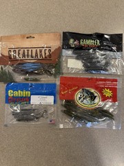Vintage Plano 4100 Tackle Box Green Beige With 16 New Sealed Soft Baits