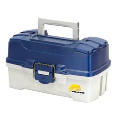 Plano 2-ray ackle Box with Dual op Access, Blue Metallic/Off White, Premium