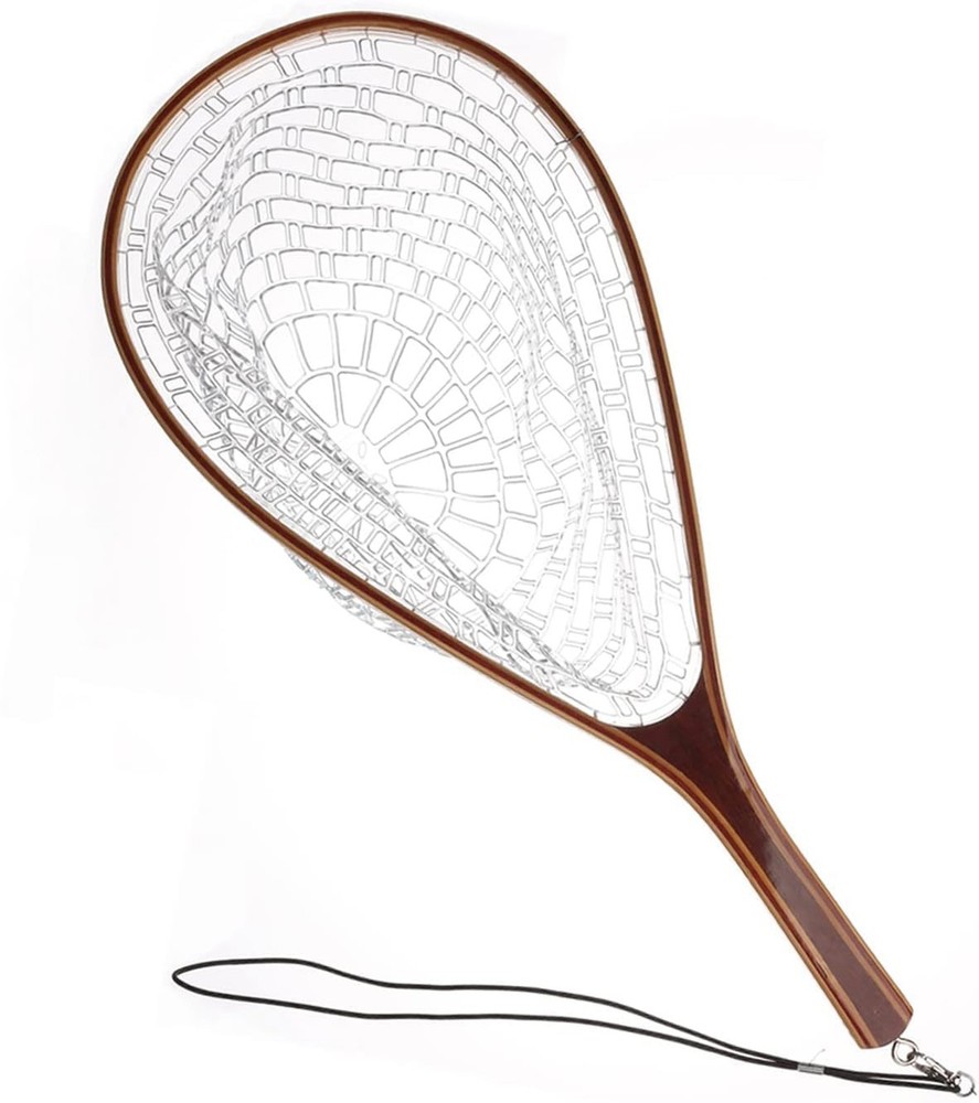 Aventik Fly Fishing Landing Net for Trout Soft Rubber Ghost Mesh Catch and Re…