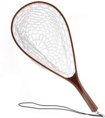 Aventik Fly Fishing Landing Net for Trout Soft Rubber Ghost Mesh Catch and Re…