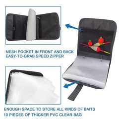 Aventik Fishing Tackle Binder Bait Storage Soft Bait Binder Bag 10 Sleeve